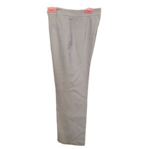 Seersucker Pants by Kasper Lined Set-In Waist Sz. 8 Blue/White Preppy Classic